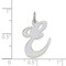 Sterling Silver Large Script Initial Letter E Charm Jewerly 21mm x 17mm